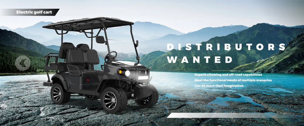 Custom black electric golf cart